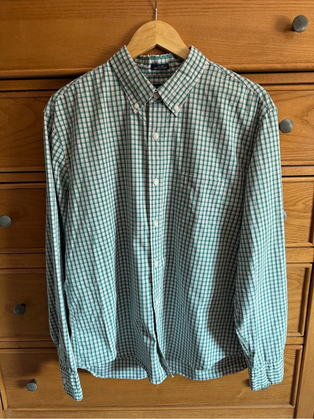 J. Crew Slim Untucked Performance Mens Shirt Size XL Checkered Long Sleeve